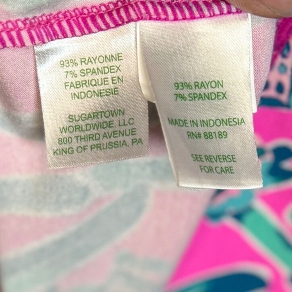 LILLY PULITZER Sophie Dress, Mandevilla Pink Extra Lucky Elephants, Size XL - Picture 9 of 10